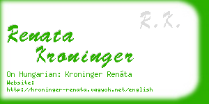 renata kroninger business card